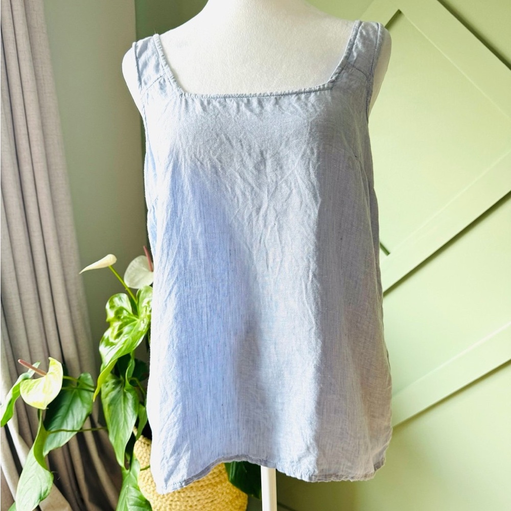 Tahari 100% hemp blue top size S